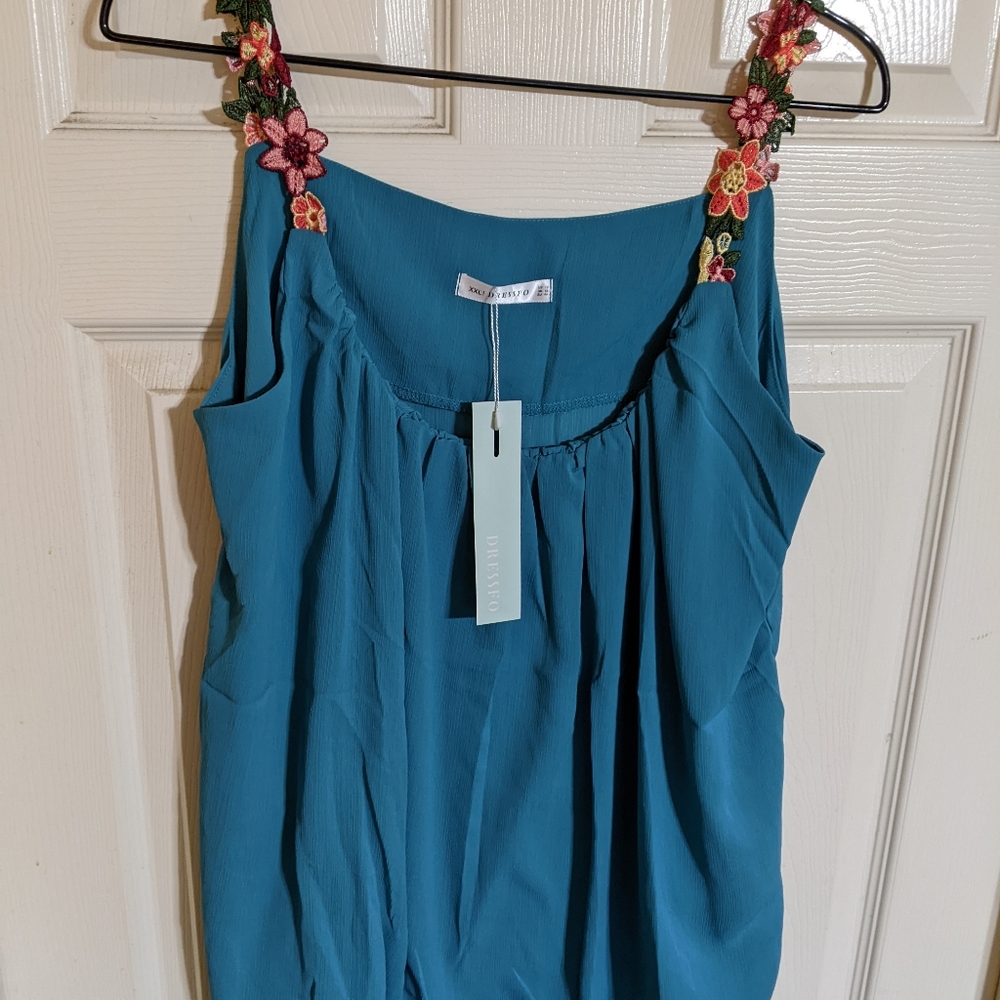 Dressfo women's floral detail strap tank top